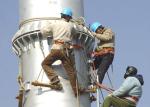 Monopole Lattice Transmission Tower , Galvanized / Painted Power Distribution