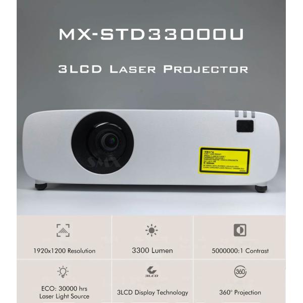 3300 Lumen Laser Projector WUXGA Resolution Good For Meeting Room Classroom Home Cinema