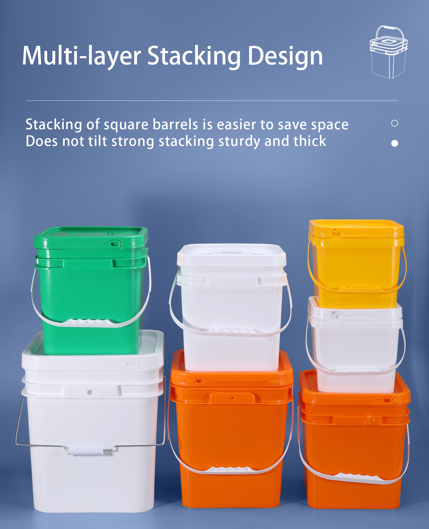 20Kg Plastic Square Shape Juice Bucket With Tap for Beverage Packaging