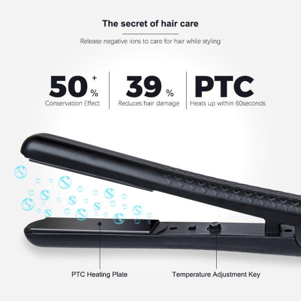 Black Ceramic Cast Edge Hair Straightener 3D Floating Titanium Plates