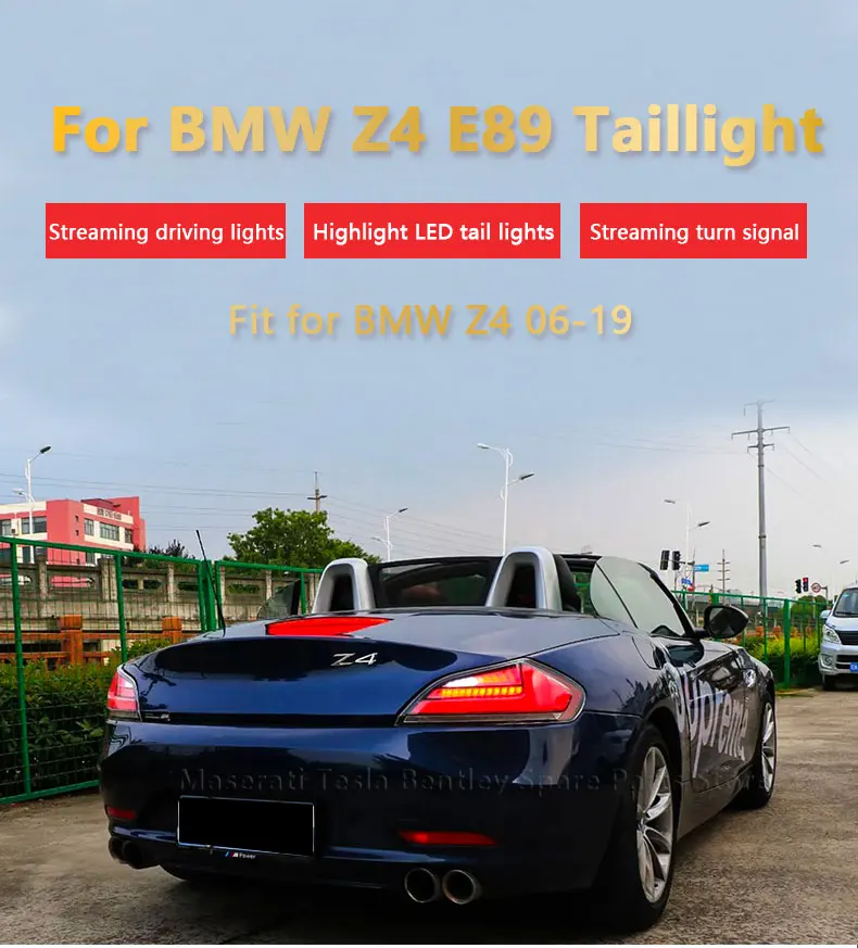 For Bmw Z4 Taillight Assembly E89 09-16 Led Modified Dynamic Flowing Rear Brake Turn Tail Light Car Lamp Accessory