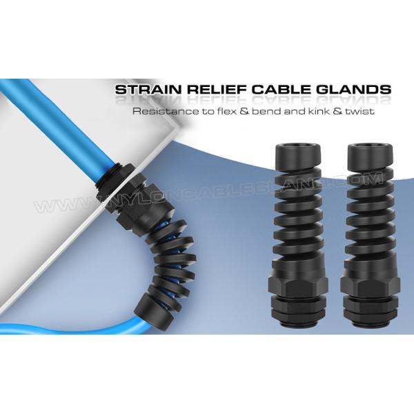 Waterproof Cable Glands, Plastic Material, IP68, PG & Metric Threads, with Strain Reliever (Stress Reliever)