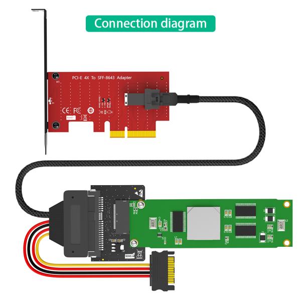 U.2 to EDSFF E1.S Adapter 13x7x1cm for NVMe SSD Data Center