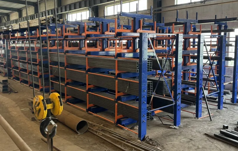 Pipe Telescopic Cantilever Shelf Metal Sheet Warehouse Storage Rack Telescopic Cantilever Shelves Long Materials