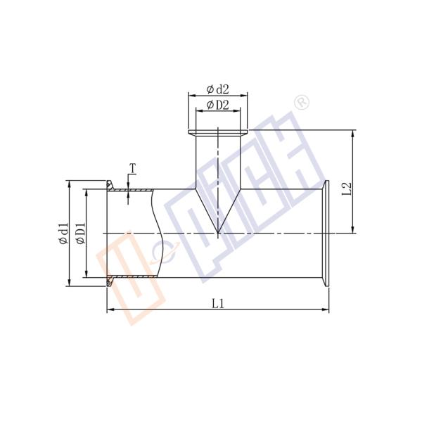 T Style Fast Loading 304 Stainless Steel Reducing Tee For Pipeline Connection