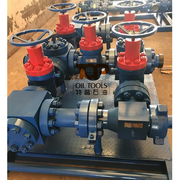 10000 Psi Skid Mounted High Pressure Choke Manifold Line Up For Surface Well Testing Operation