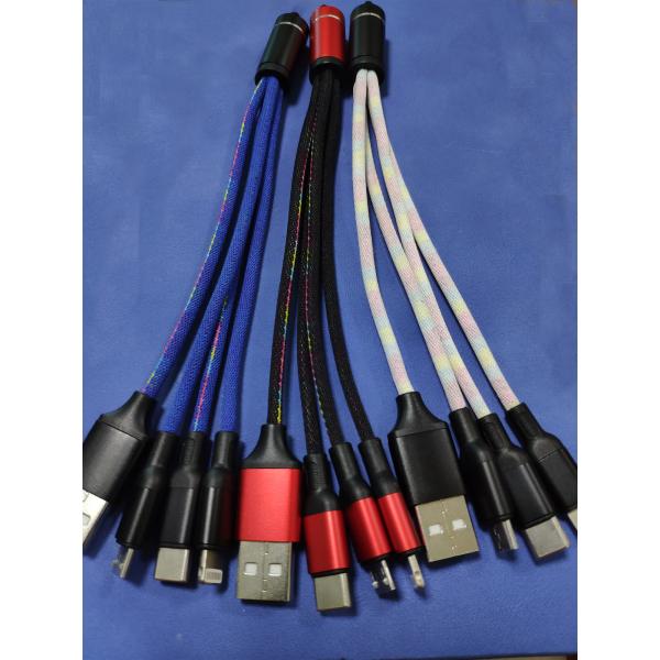 New Style 3 In 1 Fabric Braided 3A Fast Charging USB Data Cable USB Charging Cable For Computer, Mobile Phone,Computer