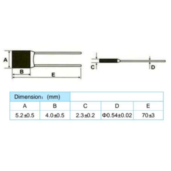 RH 2A 130C Thermal Fuse AC 250V 3A Cutoff Link Halogen Free