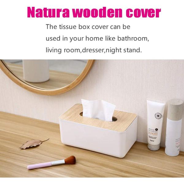 Removable Rectangular Household Storage Container Wooden Bamboo Tissue Box