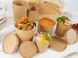 Buy cheap 26oz 780ml Bamboo Pulp Paper Soup Bowls With Lids product