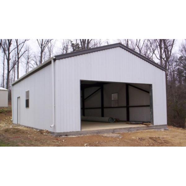 Hot Dip Galvanized / Painted Prefab Metal Garage , Custom 3 Car Metal Garage