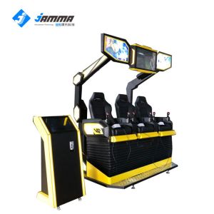 Black And Yellow Colour 3 Seats Virtual Reality Simulator 9D VR Cinema With