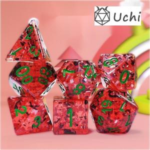 Buy cheap Red pomegranate Sequins Resin Boarding Dice Set dnd dice product