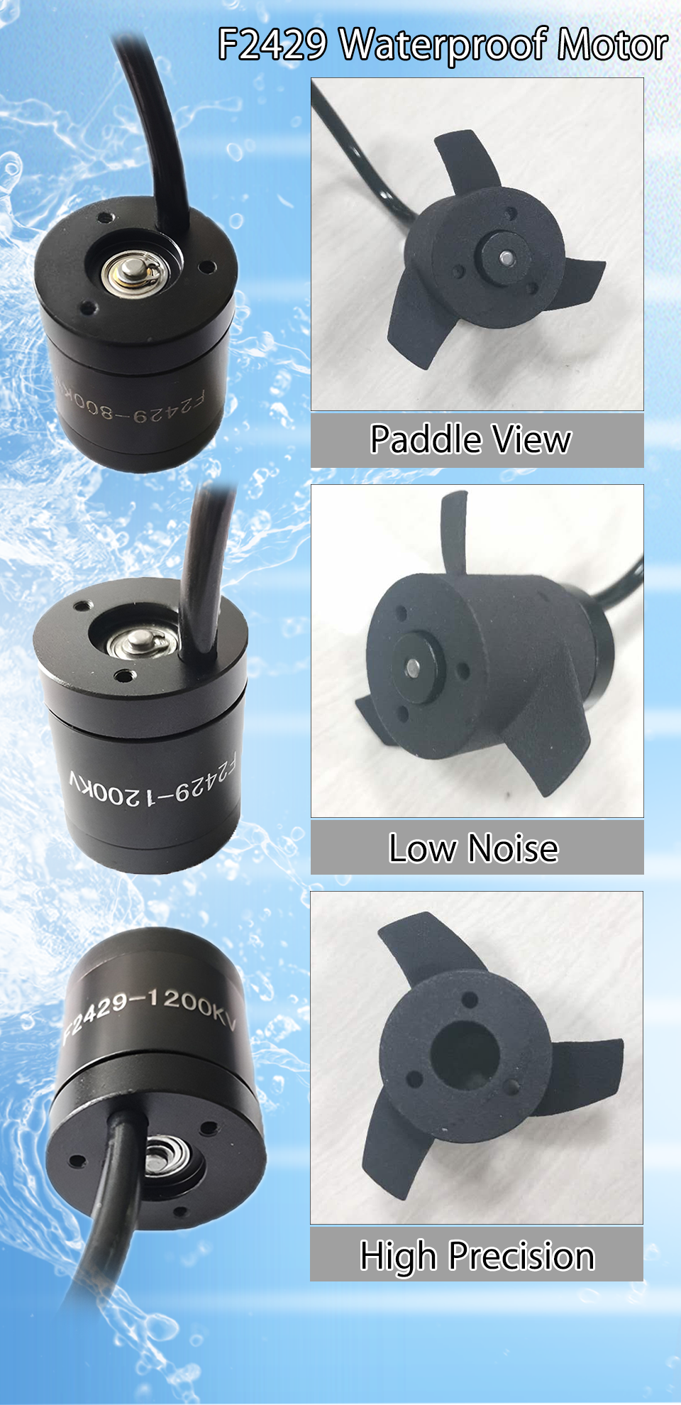Dc Brushless Underwater Motor Faradyi High Torque Waterproof IP67 12V 24V Customized Linear Actuator Waterproof Permanent Magnet