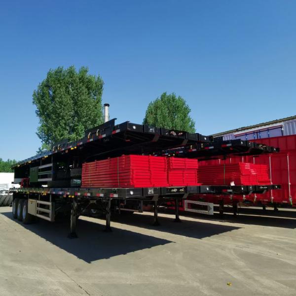 3 Axle Flatbed / Platform Semi Trailer for 20 FT/40FT/45FT Container Cargo Transport