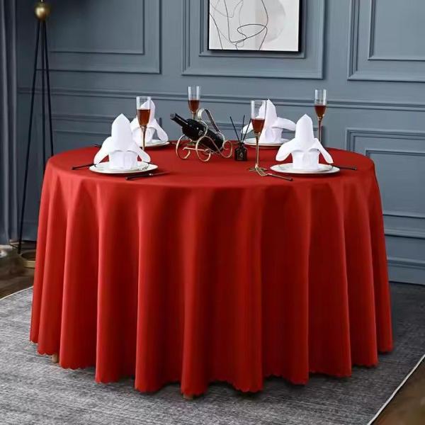 Luxury Soft Round Satin Tablecloths Aesthetic With Jacquard Technics