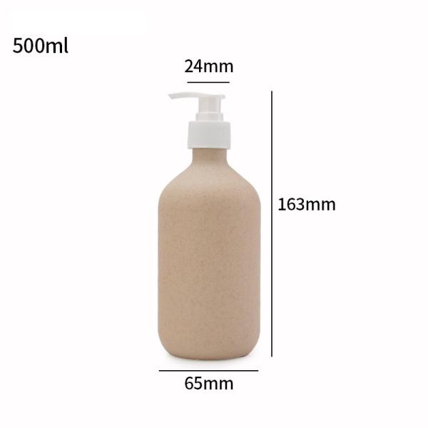 100ml-500ml Recyclable Lotion Shampoo Dispensers with Pump and Wheat Straw Body Material