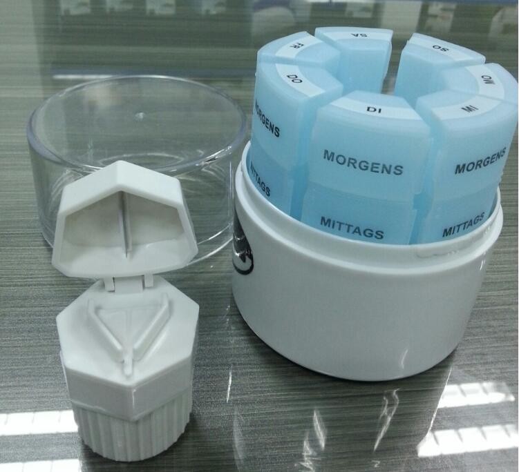 28 compartment one weekly plastic pill container, Fancy 7 day clear plastic detachable drugs box 4 doses daily, PILL