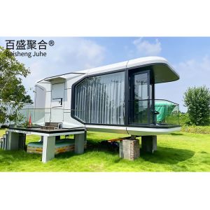Villa Container Houses Customized Double Glazing Glass Mobile Space Capsule