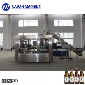 China 18 Heads Beer Cap Gas Filled Glass Bottle Filling Machine Cleaning Filling Cap Three In One on sale