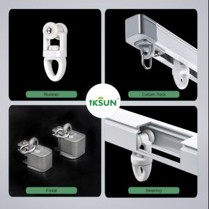 ISO9001 Telescopic Curtain Track Extendable Ceiling Mounted Curtain Rod Runner