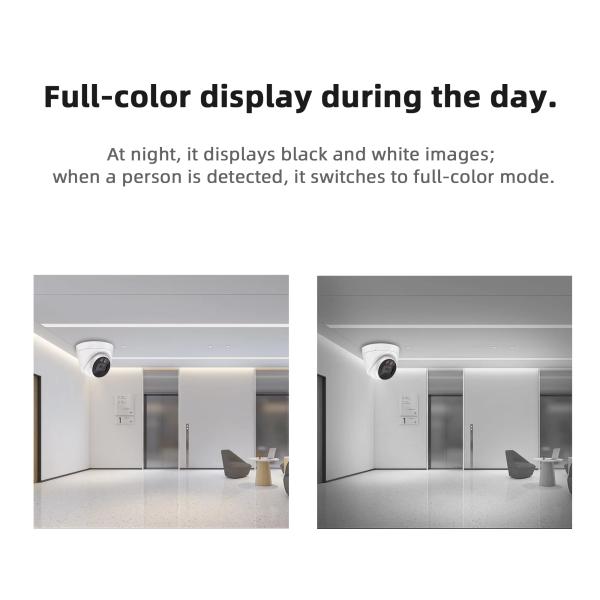 IP Network HD Full Color Camera with Audio AI Human Detect Dome Smart IR POE Camera Night Vision CCTV Camera