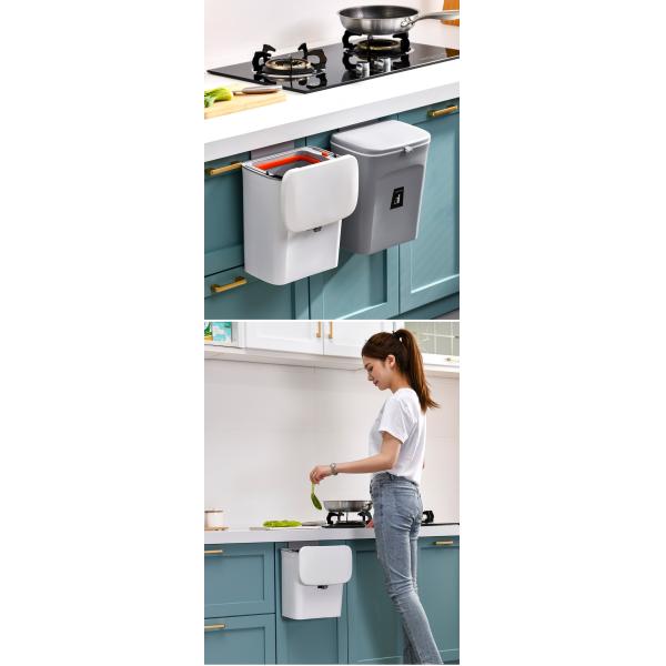 Home Cabinet Door Toilet Bathroom Living Room Kitchen Hanging Creative Sanitary Bucket Wastebasket Slide Wall Hanging Trash Can