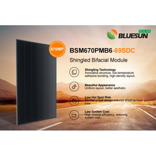 Bluesun Shingled Solar Panel 670W Bifaical Mono PV Module in EU Stock 700W 670W 665W 660W Solar Panel
