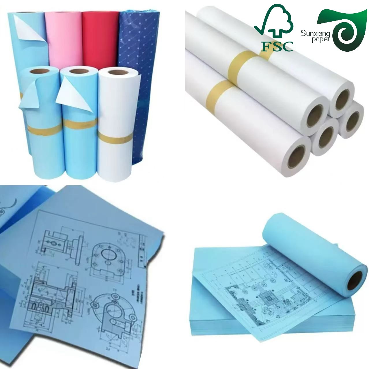 80gsm White Bond Plotter Paper Rolls For CAD Printers Available In 50m 100m 150m Lengths