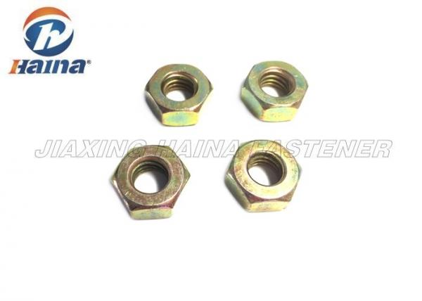 Quality Customized Carbon Steel Nuts Hexagonal Head With Yellow Zinc Finish DIN 934 for sale