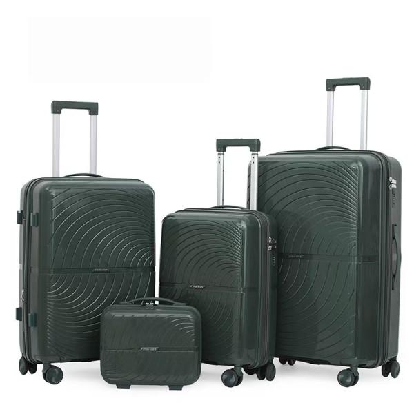 Soft Handle 28 Inch Expandable PP Suitcase 360 Spinner Wheel Luggage with Anti-Burst Zipper and Aluminum Trolley