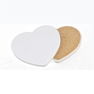 Buy cheap Printable Heart Shape Sublimation Ceramic Coaster Blanks Personalized Ceramic Coasters product