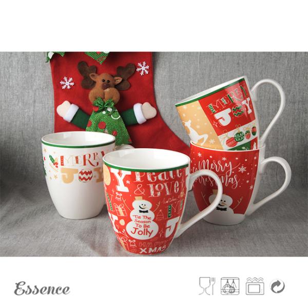 610ml Ceramic Bone China Mugs , Bone China Christmas Mugs Eco Friendly