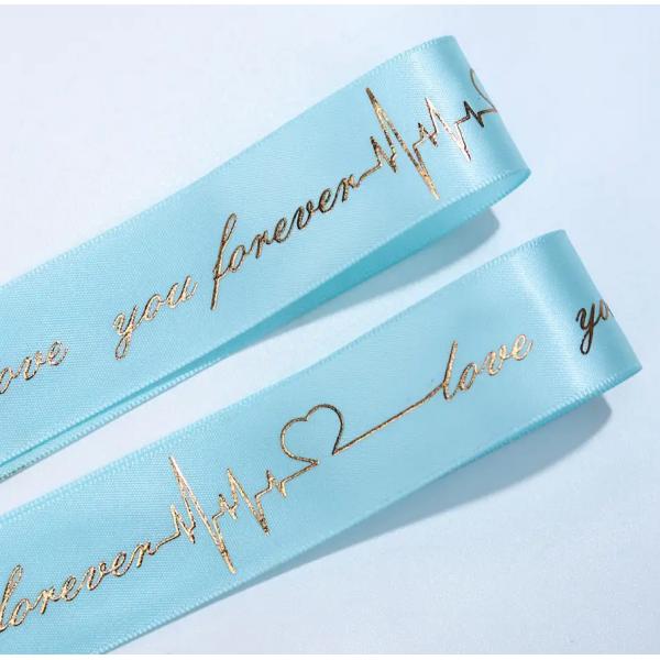 Flower Shop Gift Packing Wrapping Twill Ribbon Printing With Logo