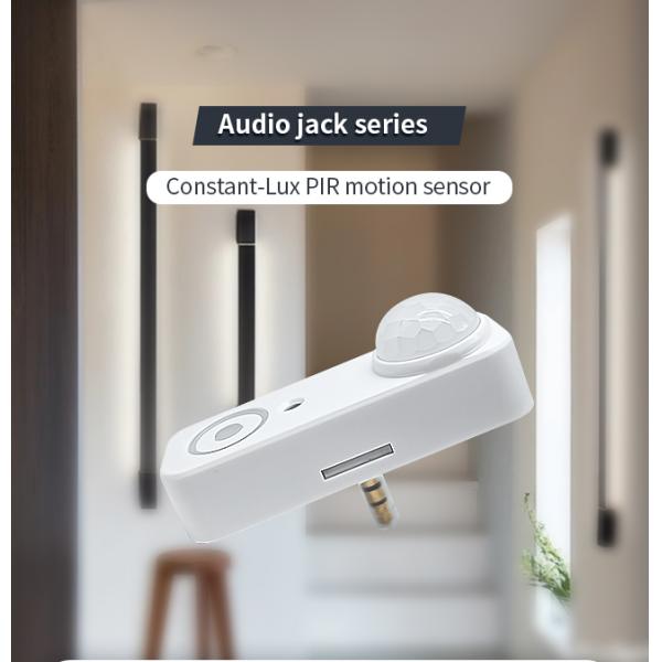 Audio-jack connection PIR motion sensor HNS134CLPIR, with tri-level dimming control, Constant-Lux control, easy plug & play