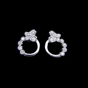 Buy cheap Beautiful Sterling Silver Butterfly Earrings Plated Rhodium 925 Silver Jewellery product