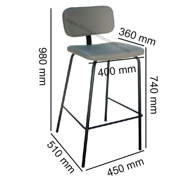 Durable PU Contemporary Bar Chairs Ergonomical Design Wear Resistance