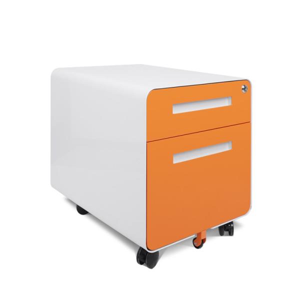 Anti Tilt Round Edge 2 drawer mobile pedestal file With Moveable Castor