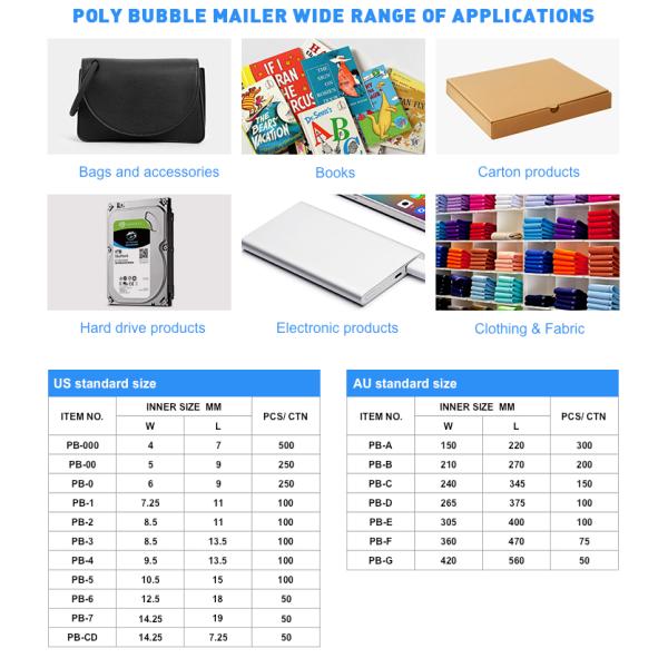 Lightweight White Poly Pearl Bubble Padded Mailers Bubble Wrap Postage Bags