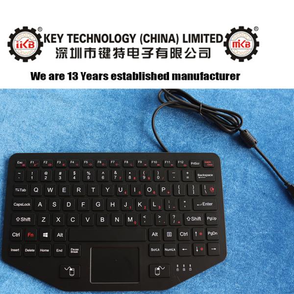 Industrial Ruggedized Vehicle Keyboard IP65 USB PS2 Interface With Touchpad Fn Keys