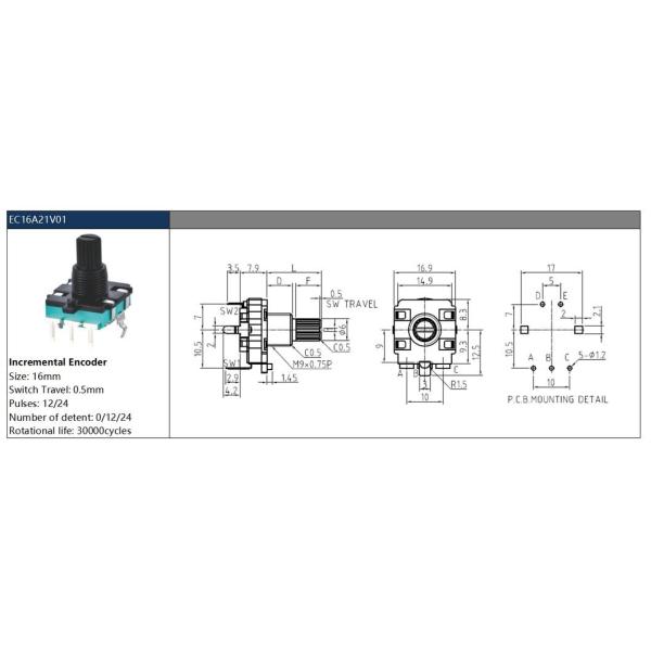 Dual Rotary Encoder with Ec11 Housing and Push Switch