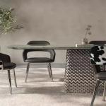 Voguish Ceramic Marble Top Dining Table 10 Seat Width Elegant