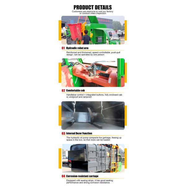 China Factory Rubbish Collection 1 Ton Compactor Mini Garbage Trucks Side Loader Garbage Truck
