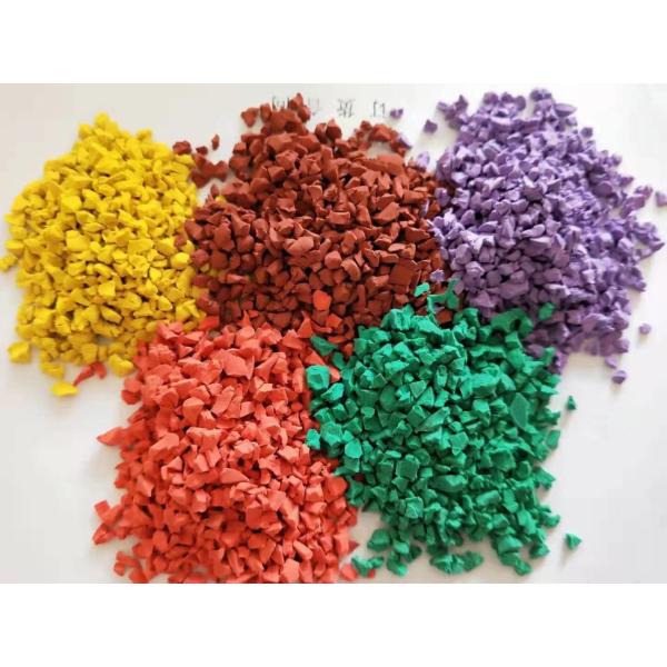 Puzzle Edge Rubber Interlocking Floor Tiles Red / Blue Composite Rubber Flooring