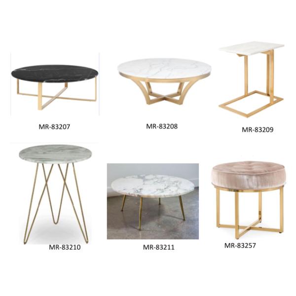 Unique Diamond shaped Stainless Steel Base Marble Top Console Coffee Tape