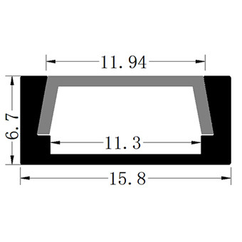 1606B Aluminum lighting strips profile Thin Strip Spot Light Profile stair Decorative Linear