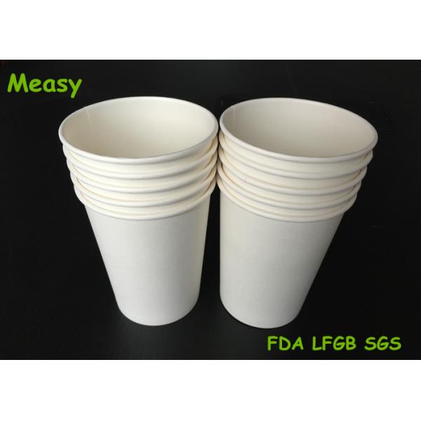 600ml White And Blank biodegradable paper cups Without Printing , Environmental Friendly