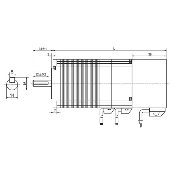 200W/300W/400W 60mm Brushless DC Motor 48V with permanent magnet brake 3phase BLDC motor