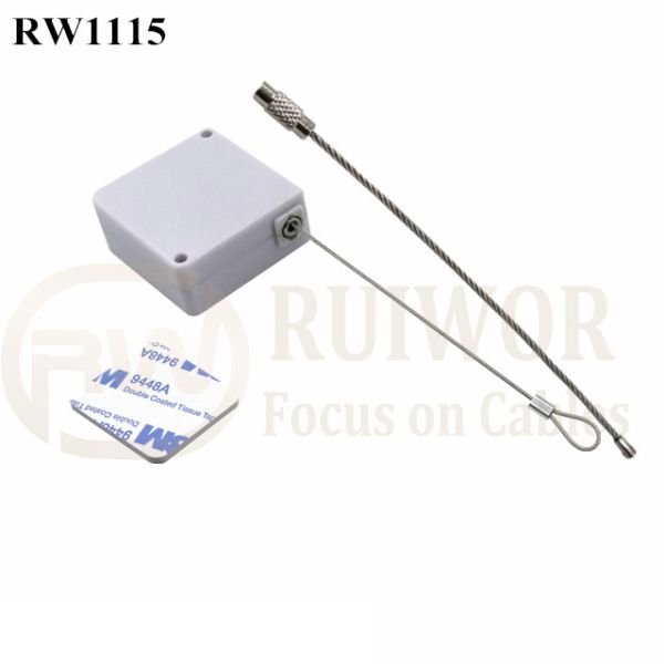 RW1115 Square Retail Security Tether Plus Wire Rope Ring Catch