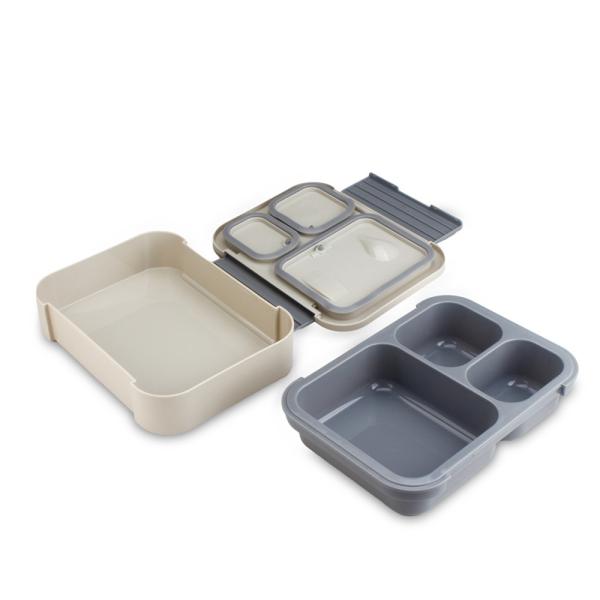 4-Compartment Airtight Leakproof Bento Lunch Box 1180ml White